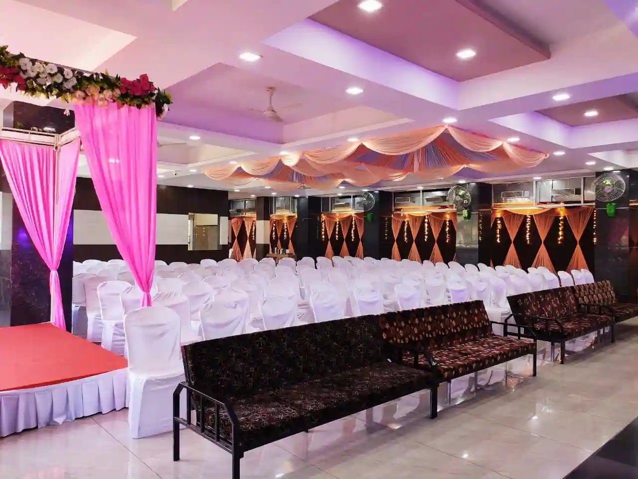 Hall setup with lighting